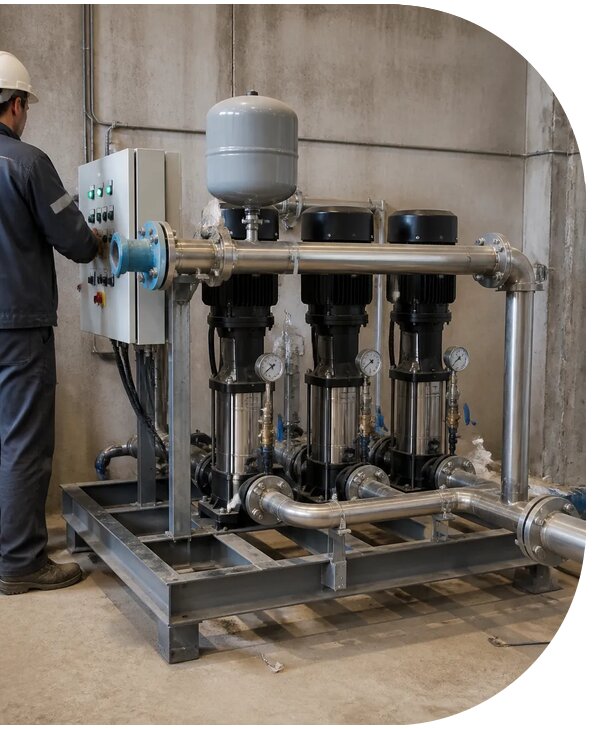 Монтаж повысительной насосной станции в Сосногорске под ключ